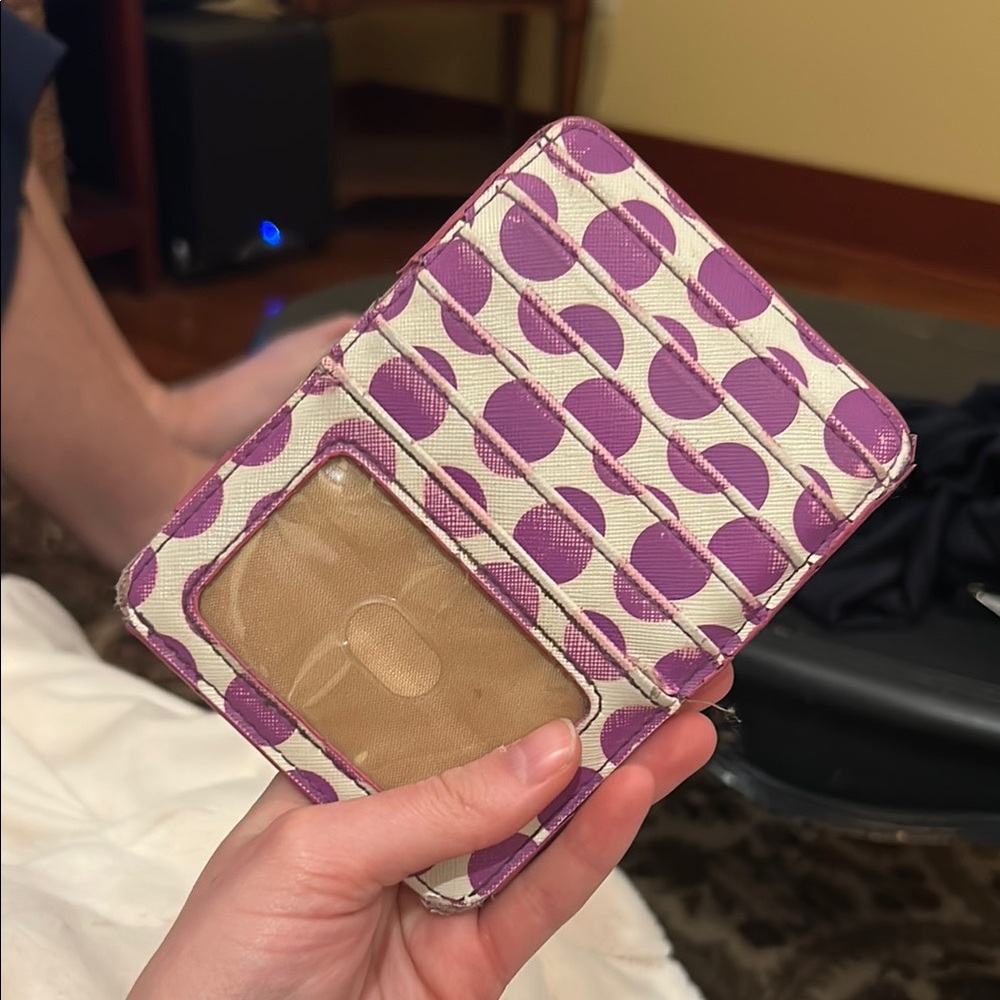 Kate Spade Purple and Cream Card Holder